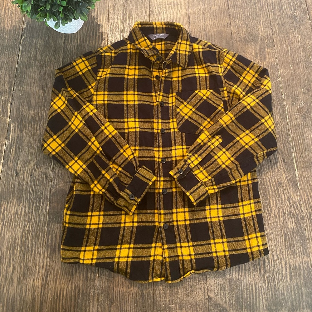 Primark Blue & Yellow Flannel Shirt 8-9 Years